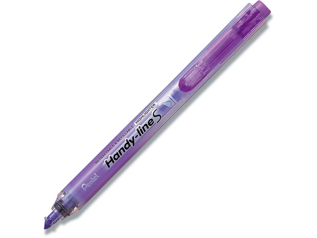 Tekstmarker, Med trykmekanisme, Violet, 1 stk, Pentel Handyline SXS15