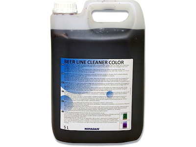 Fadølsrens, 5 liter, Med klor, Til rengøring af fadølsanlæg, Novadan Beer Line Cleaner Color