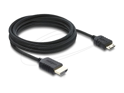 DeLOCK 81689 HDMI-kabel 3 m HDMI Type A (Standard) HDMI Type C (Mini) Sort