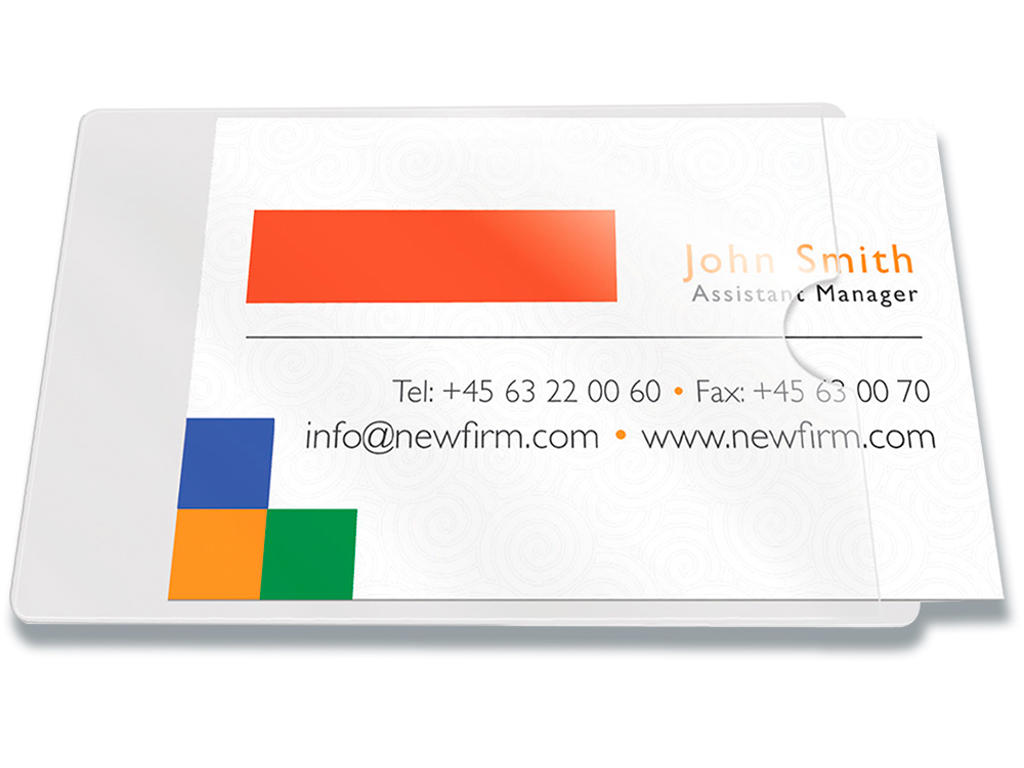 Visitkortlommer, Selvklæbende, 1 kort pr lomme, 100 lommer, BNT PeelSeal 