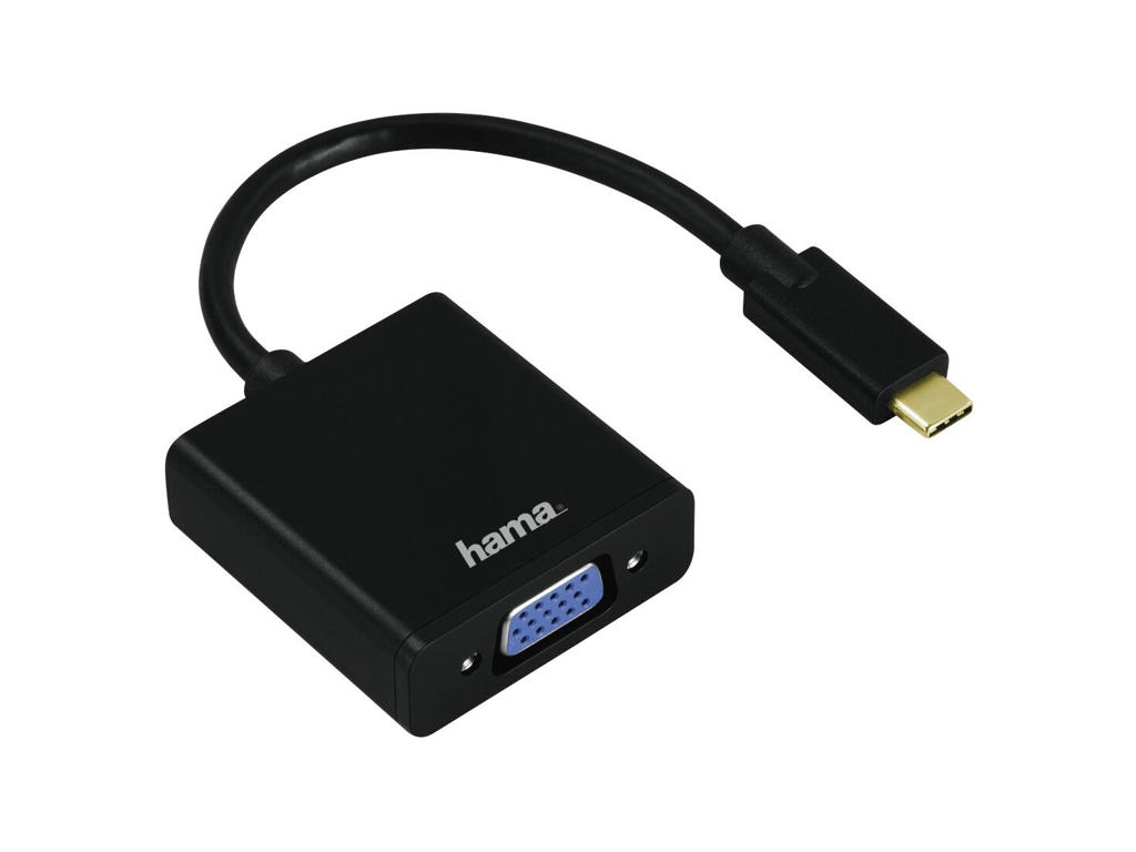 Hama USB-C/VGA USB grafisk adapter 1920 x 1080 pixel Sort