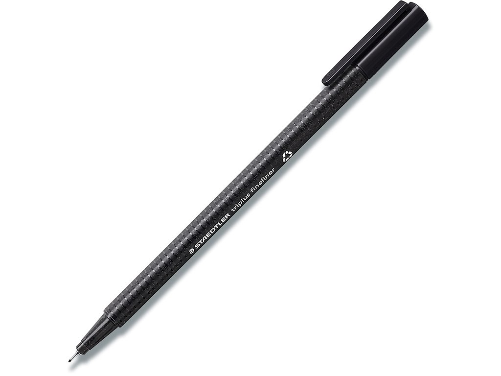 Fineliner, Sort, 0.3 mm, 1 stk, Staedtler Triplus 334