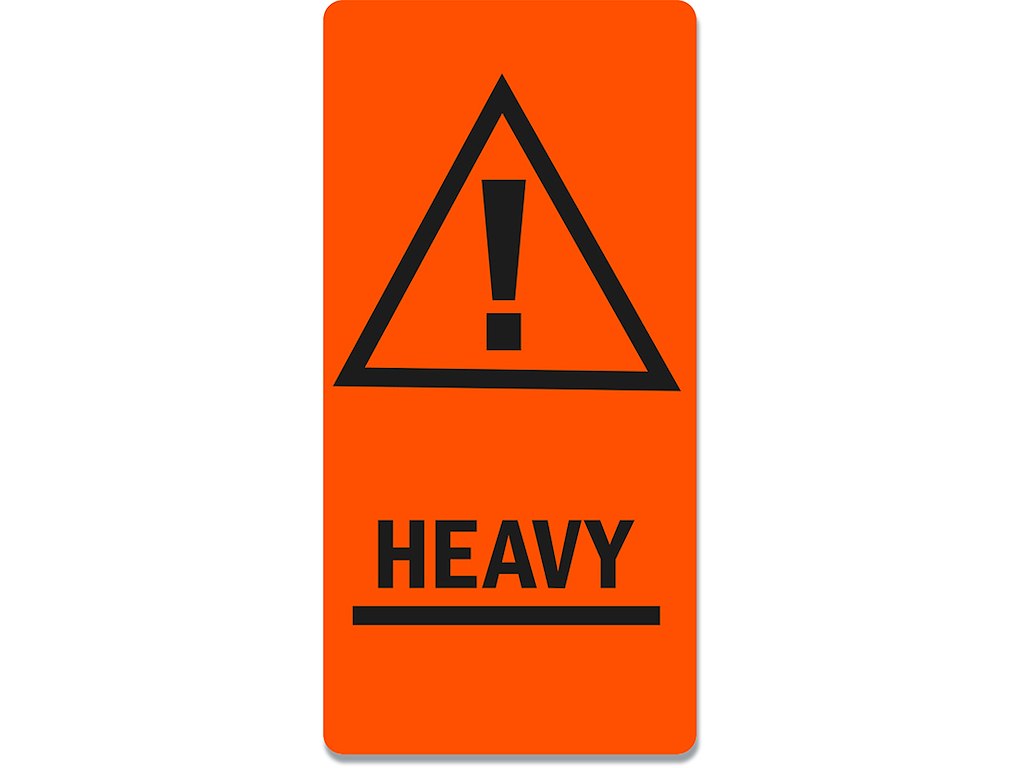 Etiketter, 100x50 mm, Orange og sort, 250 etiketter i alt, ''Heavy''