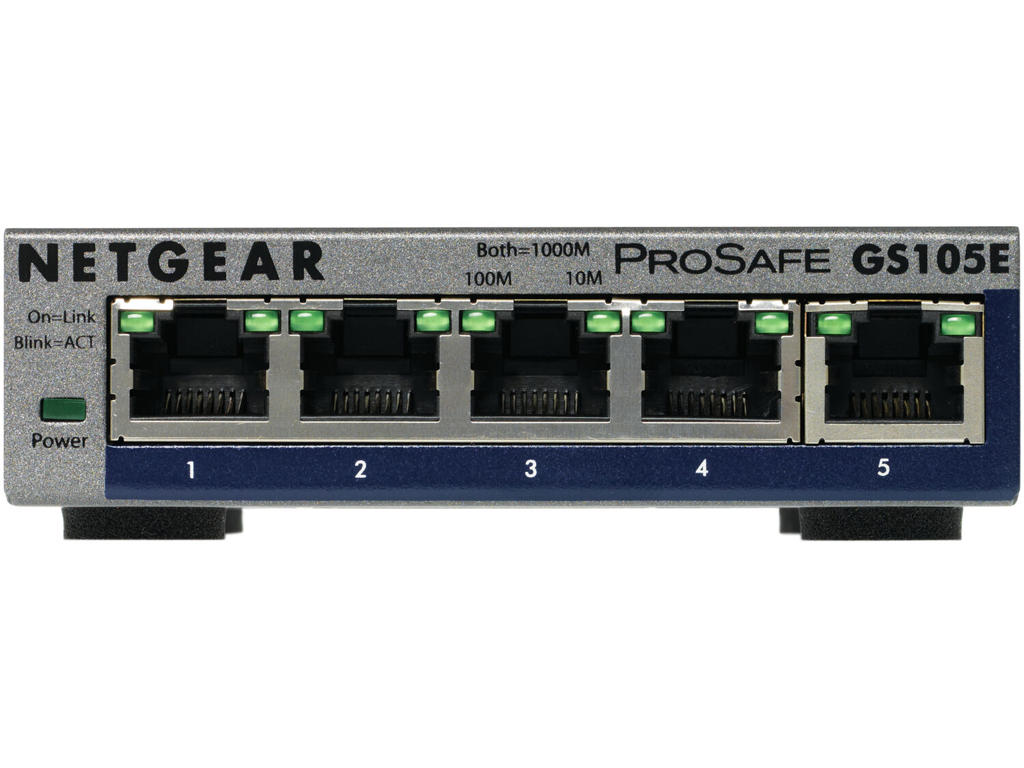 NETGEAR GS105E-200PES netværksswitch Administreret L2/L3 Gigabit Ethernet (10/100/1000) Grå