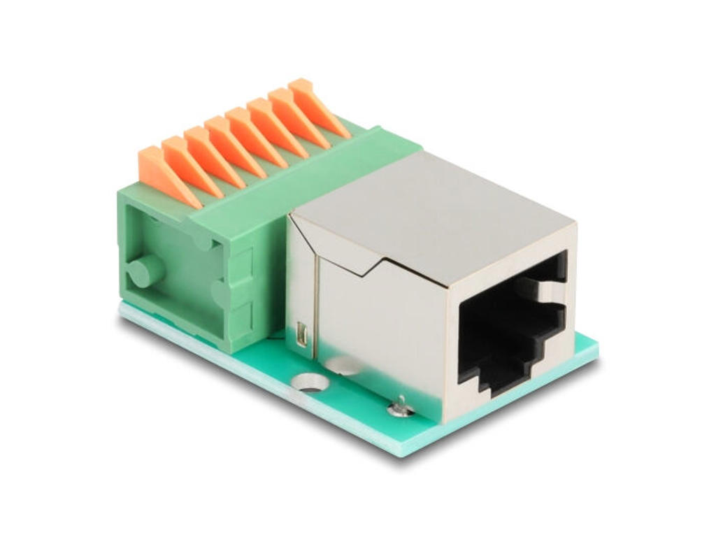 DeLOCK 90652 kabel kønsskifter RJ45 8 pin terminal block Grøn, Sølv