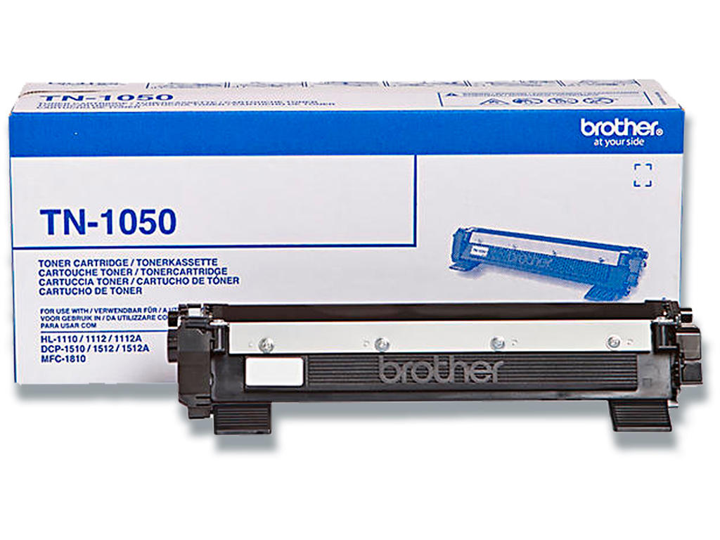 Toner, TN1050, Black-sort, 1.000 sider, Brother 