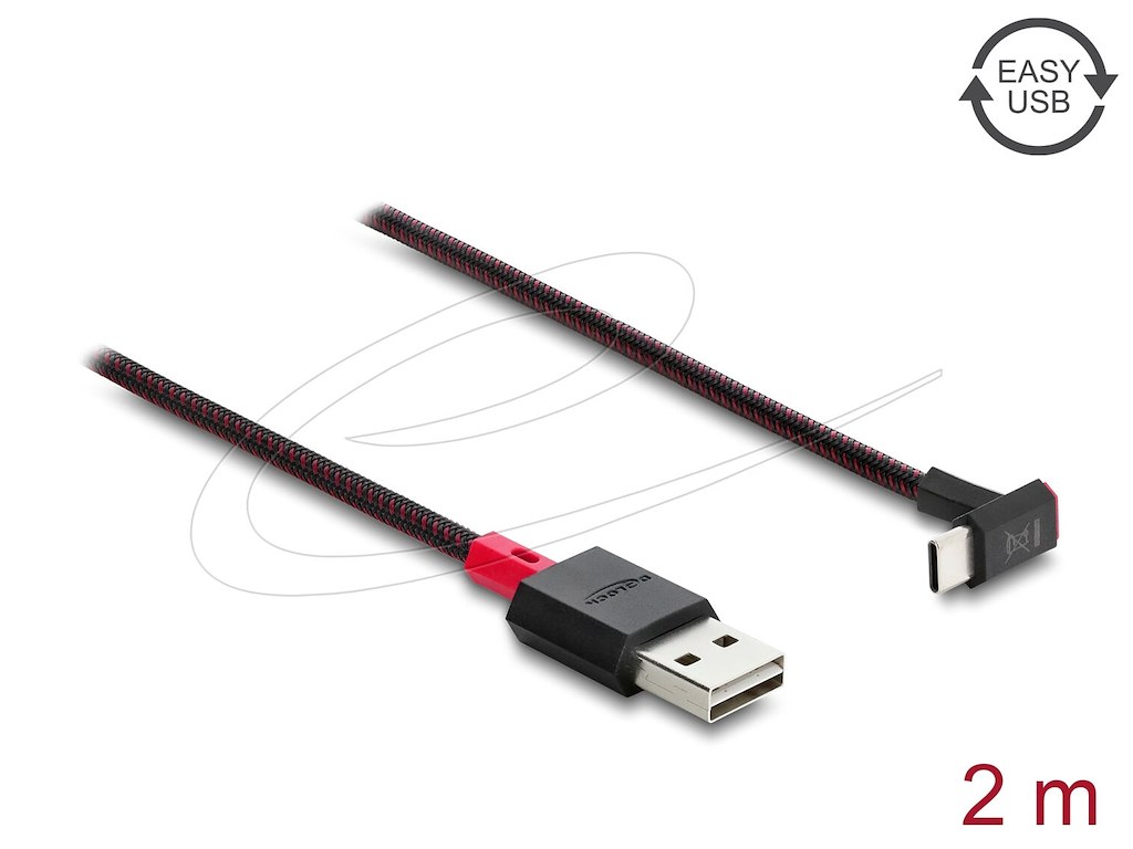 DeLOCK 81551 USB-kabel USB 2.0 2 m USB A USB C Rød, Sort
