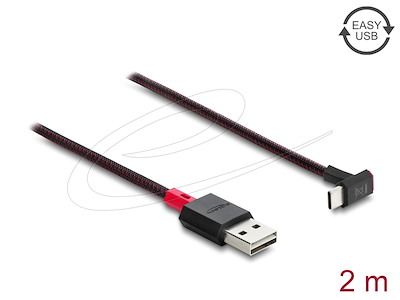 DeLOCK 81551 USB-kabel USB 2.0 2 m USB A USB C Rød, Sort