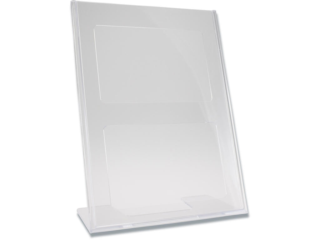 Akrylholder, L-form Til bord A4 Højformat Transparent 210x297mm BNT