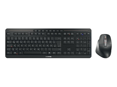 CHERRY Stream desktop ultimate tastatur Mus inkluderet Hjemme/kontor USB + RF Wireless + Bluetooth QWERTZ Tysk Sort