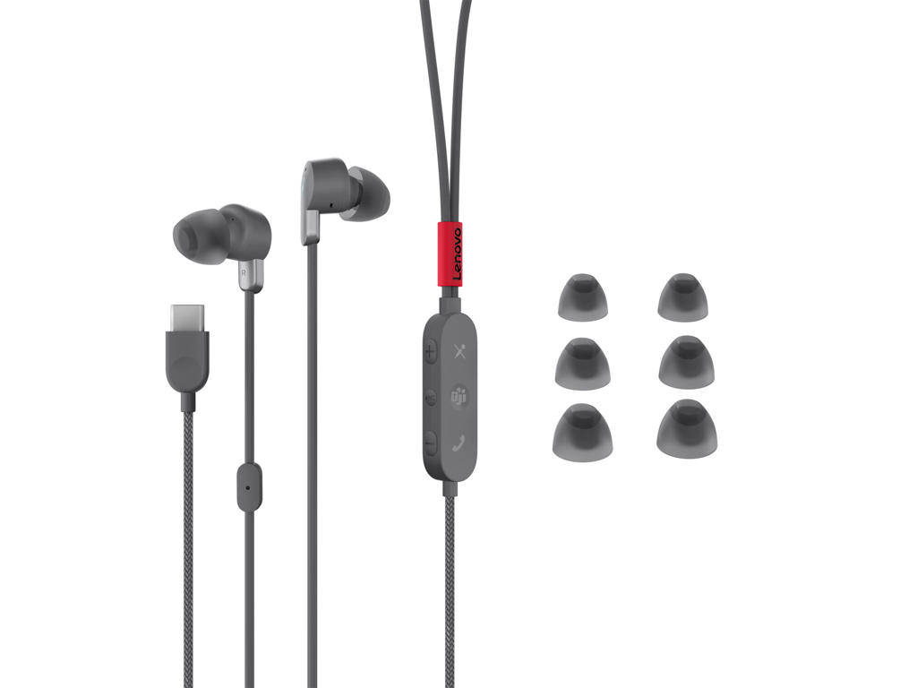 Lenovo GXD1C99237 hovedtelefoner/headset Ledningsført I ørerne Opkald/Musik/Sport/Hverdag USB Type-C Sort