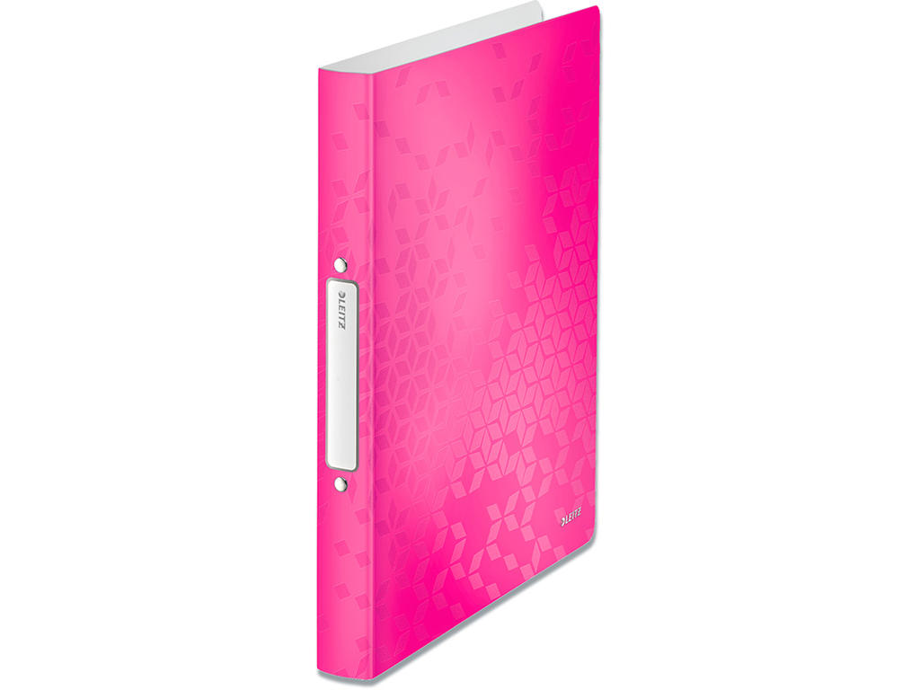 Ringbind, A4, 2 D-ringe, Ø25 mm, 3.2 cm, Metallic pink, Leitz WOW