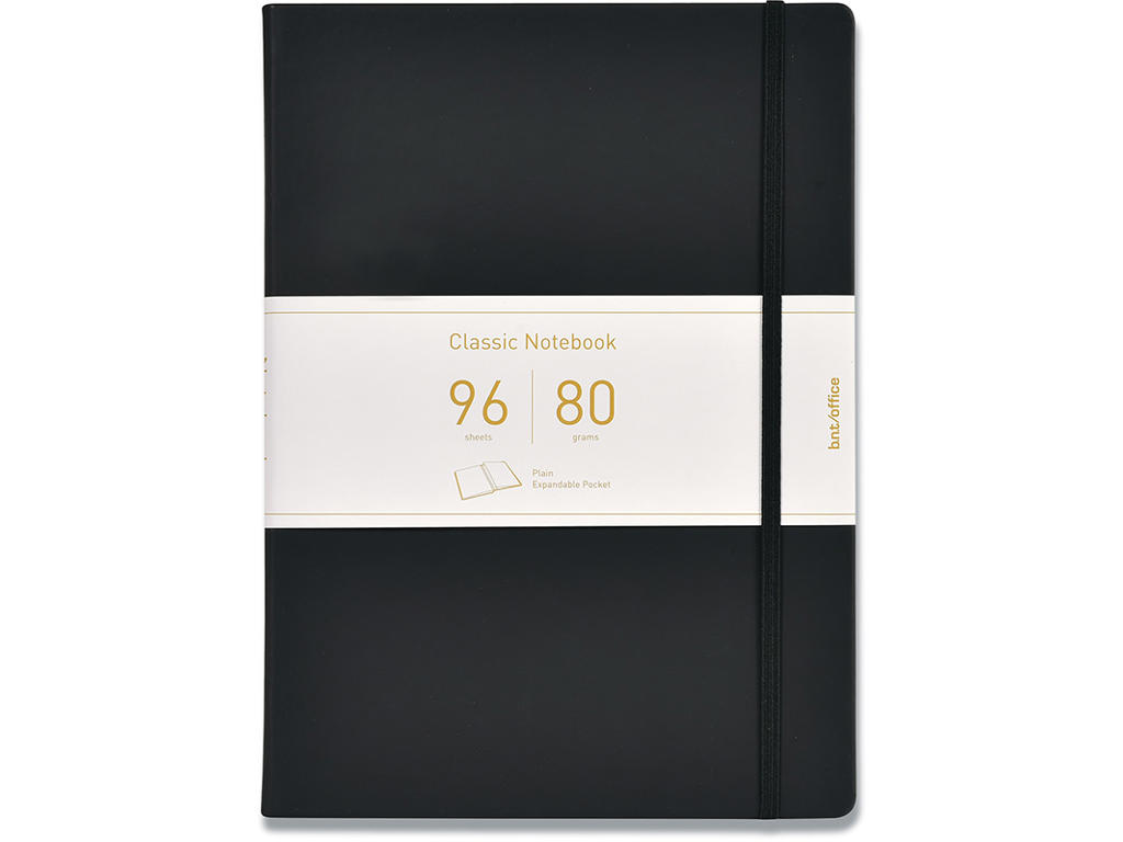 Notesbog, A4, Ulinjeret, Sort, BNT Office 