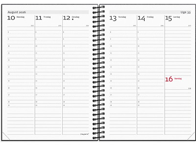 Kalender, 2026, A6 Uge Højformat, 1 uge pr. opslag, Sort, Mayland