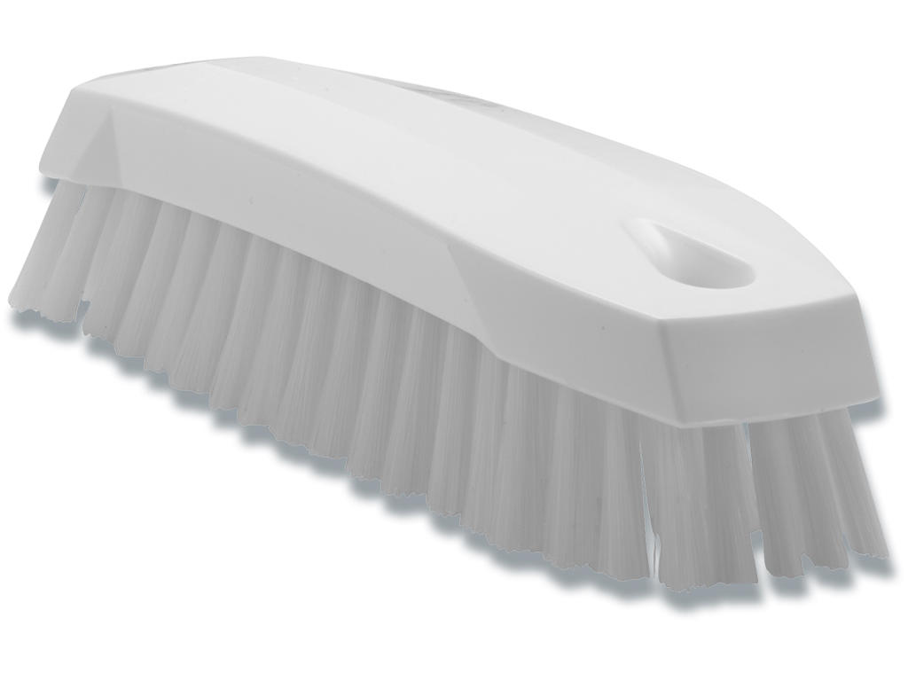 Håndbørste, stive børstehår, 165x50x45mm, hvid, PP/polyester/rustfrit stål, Vikan
