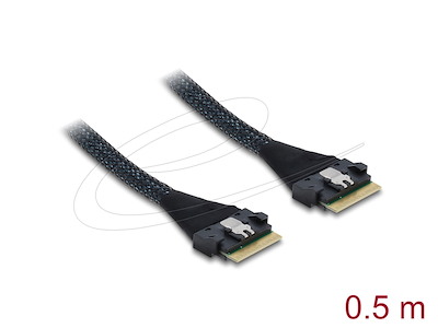 DeLOCK 82303 Serial Attached SCSI (SAS)-kabel 0,5 m 16 Gbit/sek. Sort