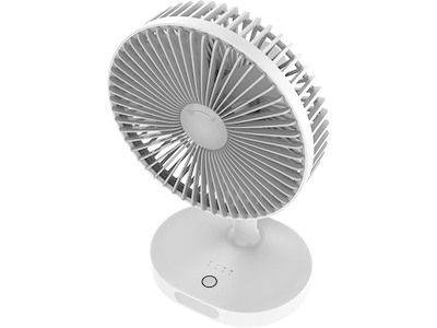 Ventilator til bord, Ø14.5 cm, Genopladelig, Hvid, Platinet