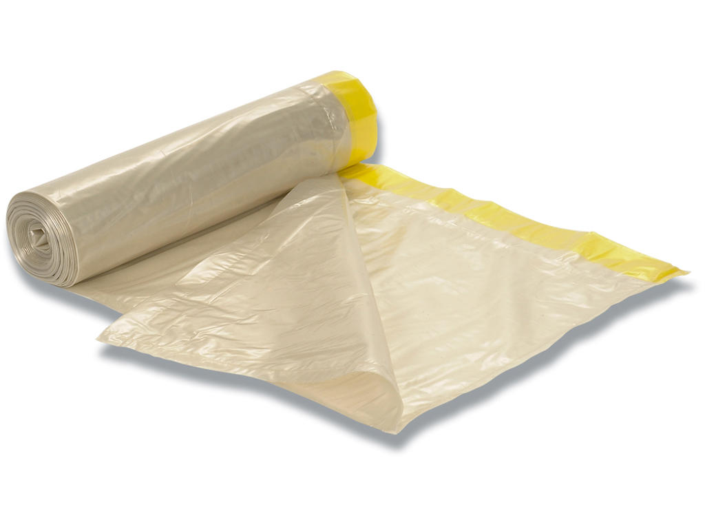 Affaldssække, Med snøreluk, 100 liter, 1 rulle, 10 sække pr rulle, Abena