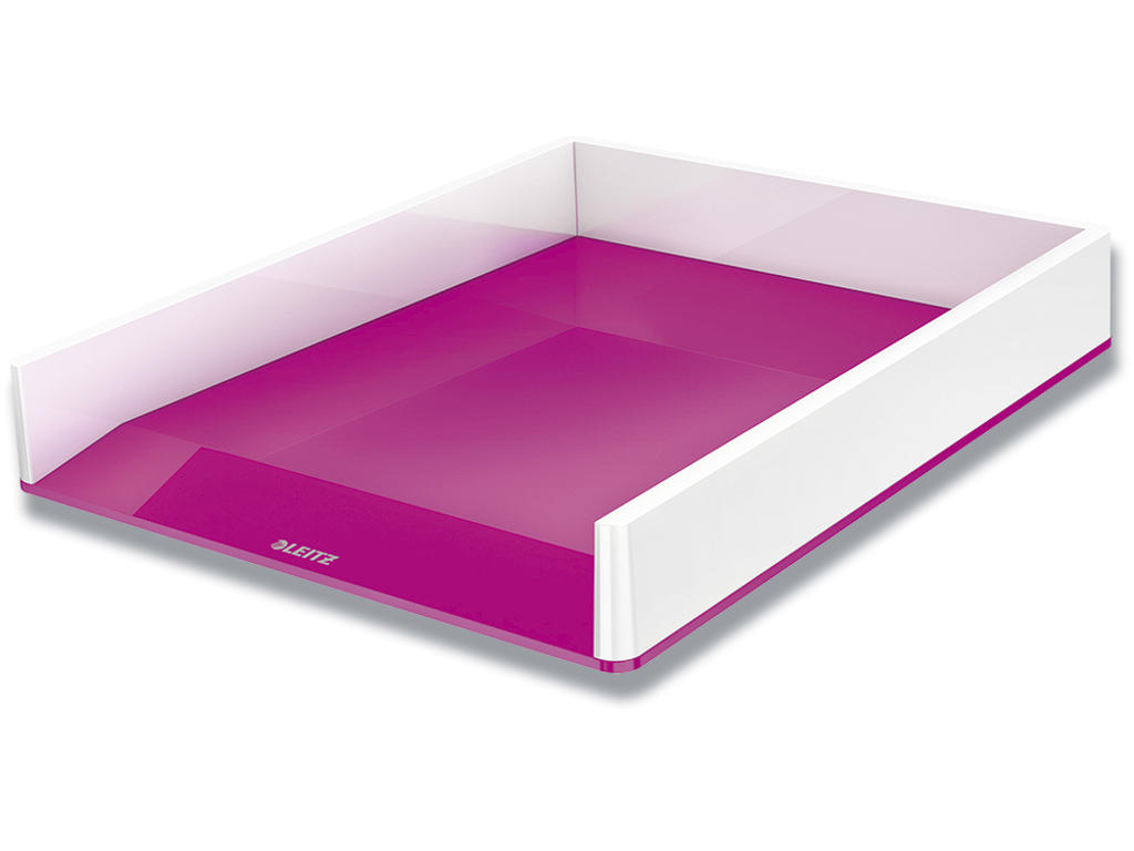 Brevbakke, Metallic pink-hvid, A4 C4 og folio, Udvendig: B26.7xH4.9xD33.6 cm, Leitz Dual WOW 