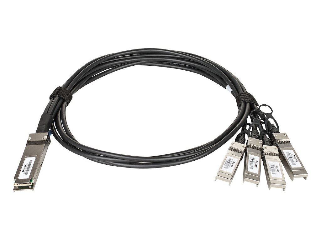 D-Link DEM-CB100Q28-4S28 InfiniBand og fiberoptisk kabel QSFP28 4x SFP28 DAC Sort