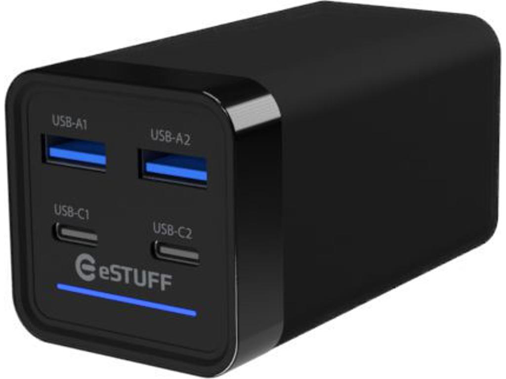 eSTUFF ES635200 oplader til mobil enhed Laptop, Smartphone, Tablet, Universel Sort Vekselstrøm Indendørs
