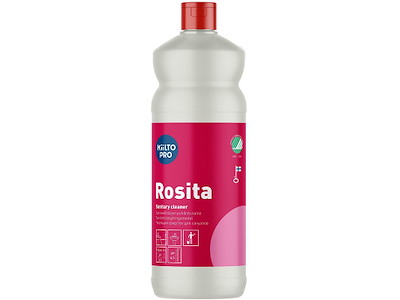 Sanitetsrengøring, Alkalisk, Med farve og parfume, 1 liter, Kiilto Pro Rosita
