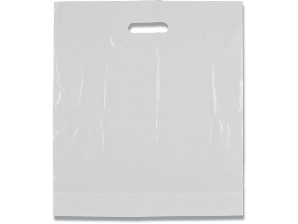 Bærepose - plast, 40x50cm, Hvid, 500 stk, Abena 