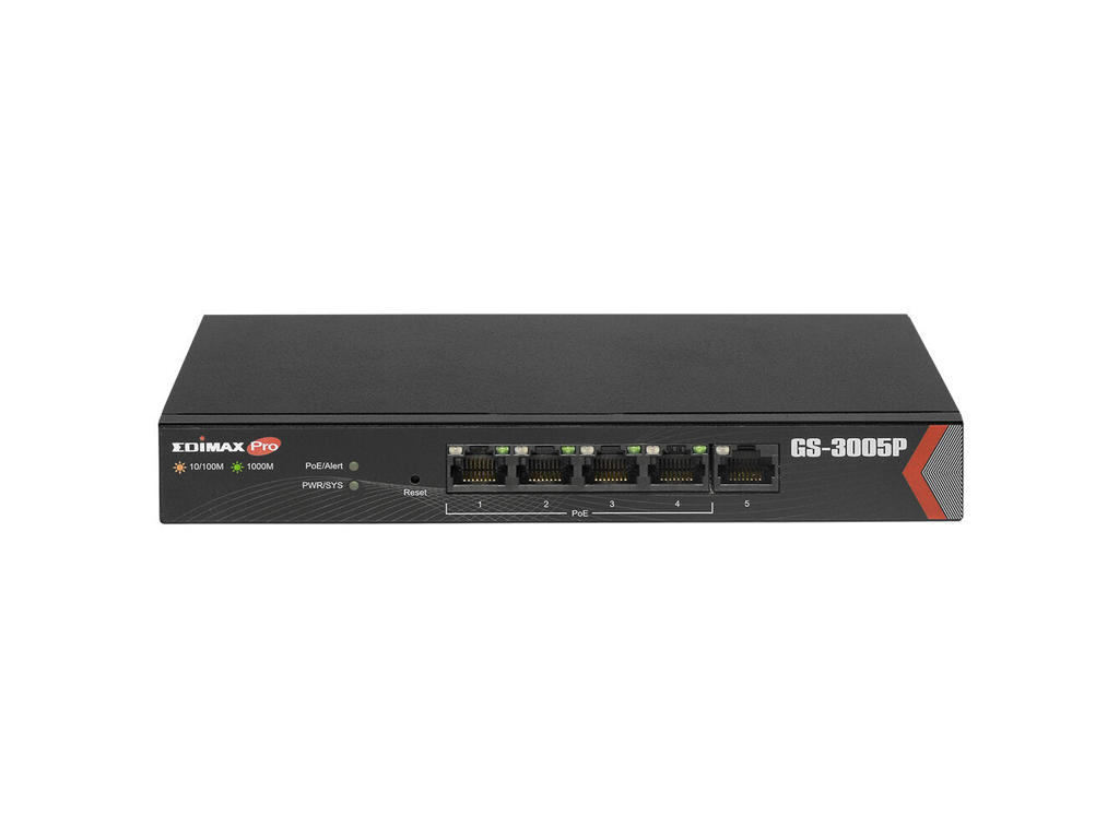 Edimax GS-3005P netværksswitch Administreret Gigabit Ethernet (10/100/1000) Strøm over Ethernet (PoE) Sort