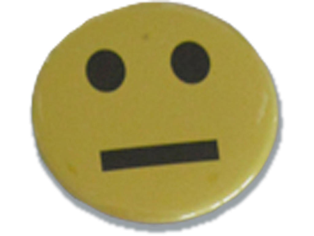 Magneter, Gul - neutral smiley, Ø3.7 cm, 1 stk, Lean 