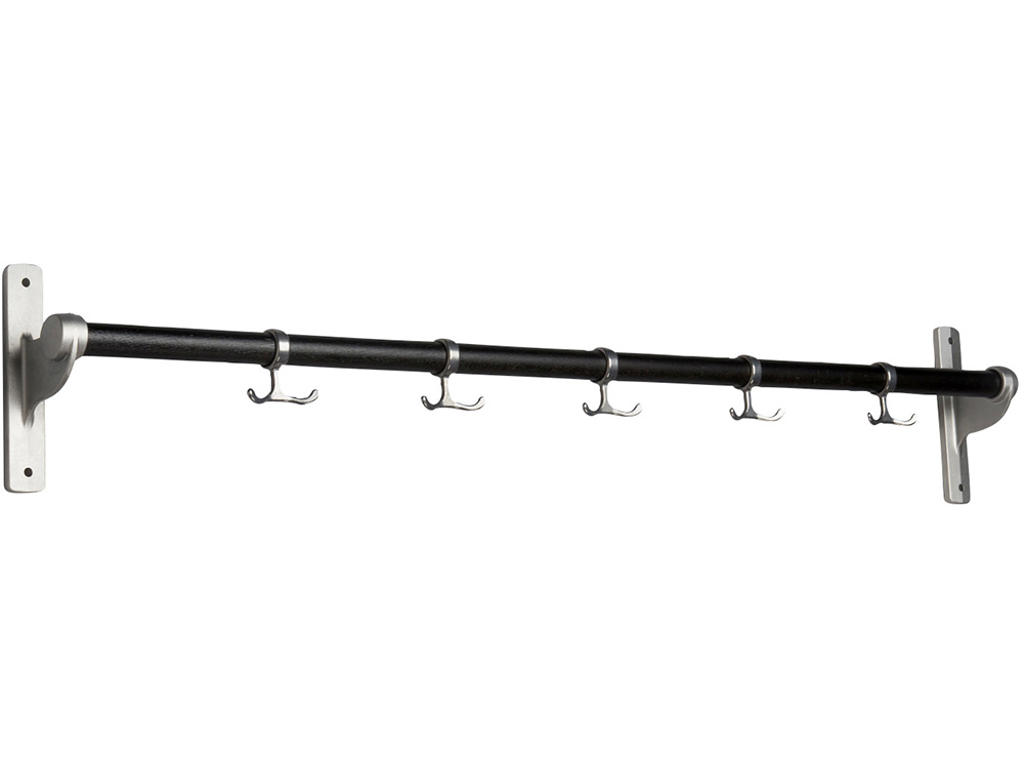 Knagerække, Nostalgi, L=1000 mm sortbejdset eg/aluminium, Essem Design DK