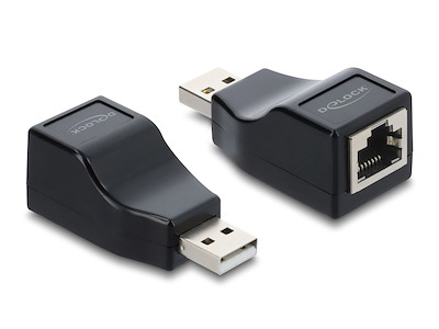 DeLOCK 63290 kabel kønsskifter 1 x USB Type-A 1 x serial RS-232 RJ45 Sort