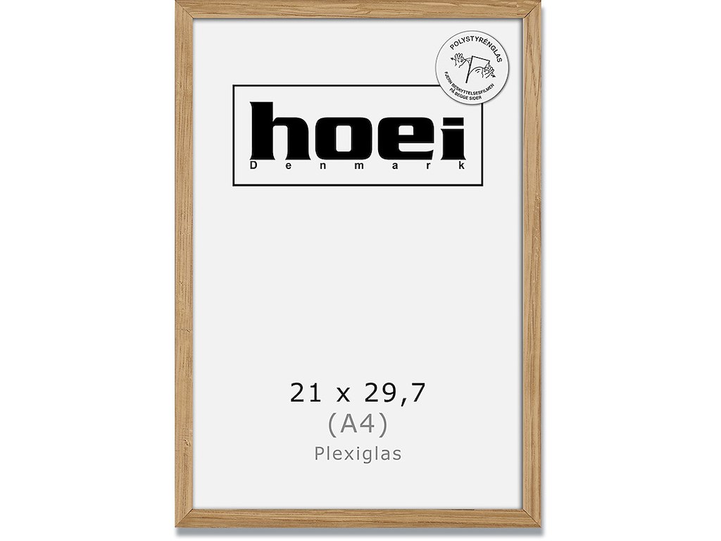 Fotoramme, 21x29.7 cm - A4, Natur, Egetræ, Hoei 200