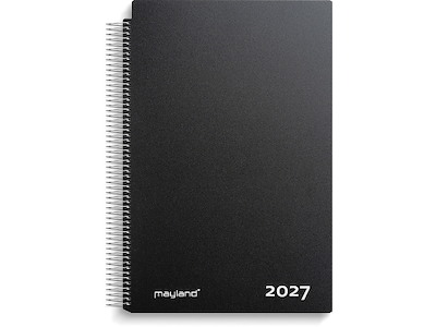 Kalender, 2027, Aftale, 6 personer, 1 dag pr. side, Sort, Mayland