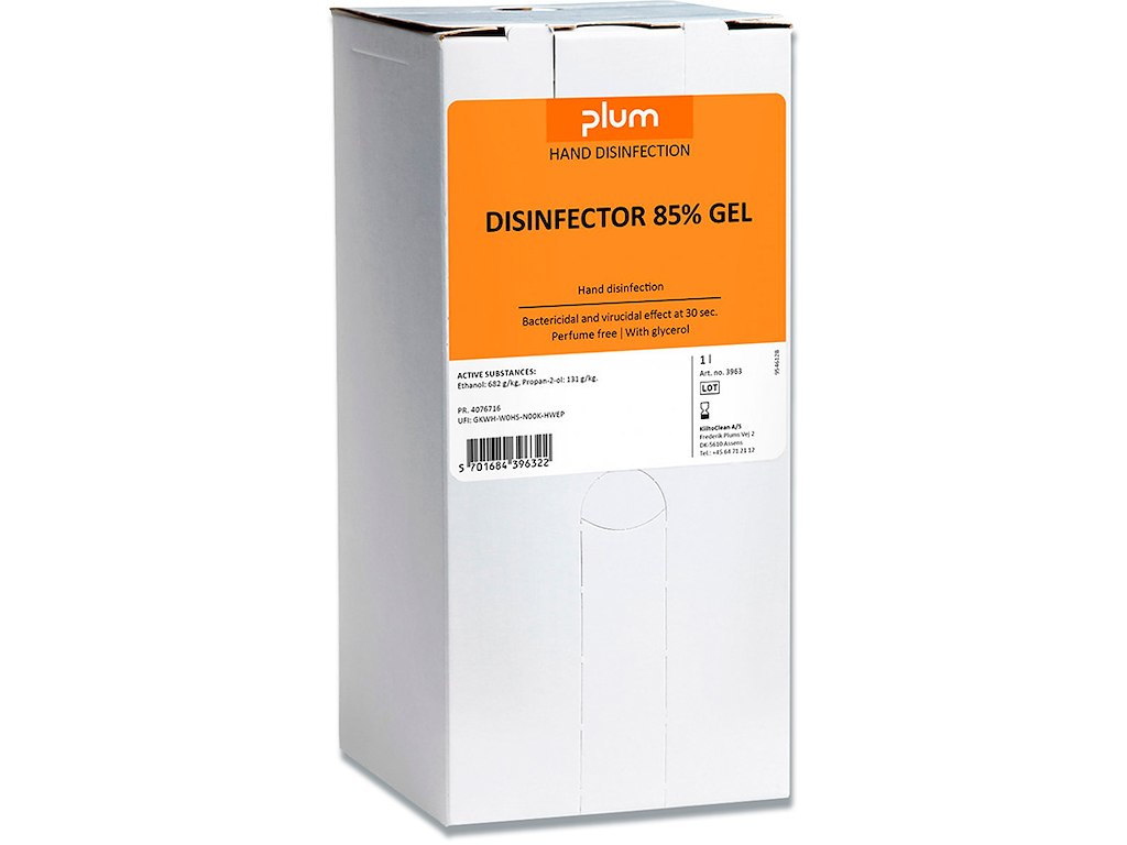 Hånddesinfektion, Gel, 1000 ml, Bag-in-box, Plum 85%
