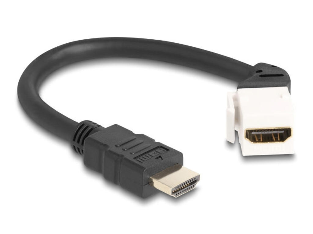 DeLOCK 90319 HDMI-kabel 0,2 m Sort, Hvid