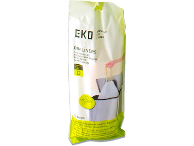 Affaldspose, Med snøreluk, 18-21 liter, 20 micron, Hvid, 24 ruller, 20 poser pr rulle, Abena EKO