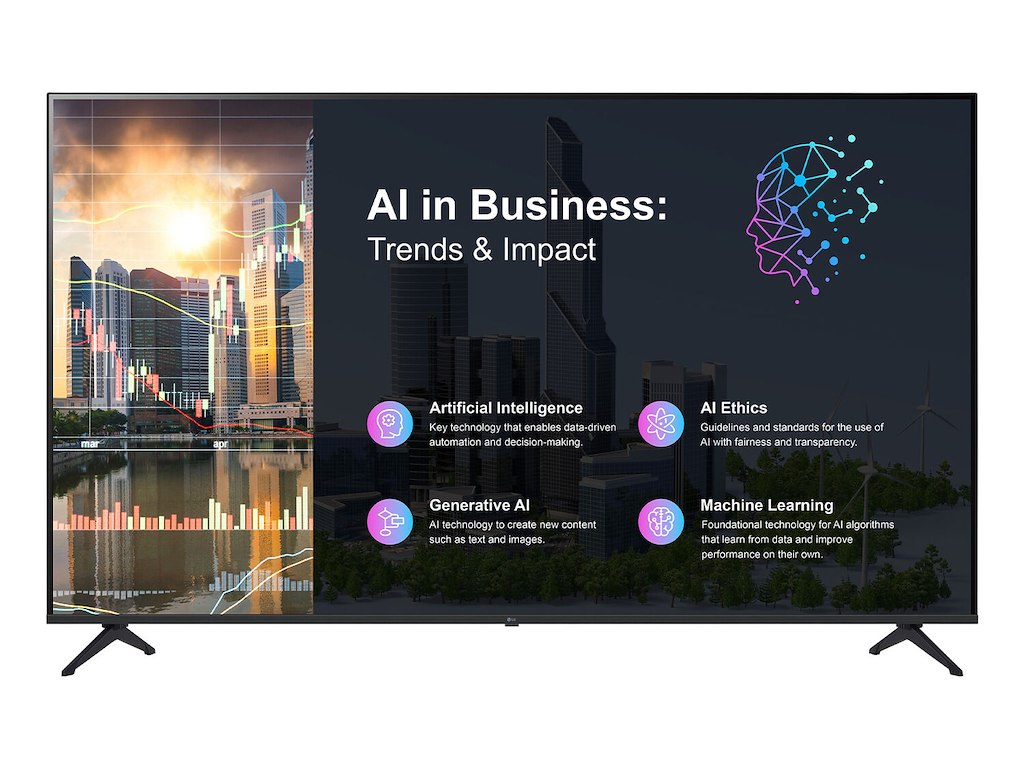 LG 75PK640S Interaktivt bord 190,5 cm (75") LED 300 cd/m² 4K Ultra HD Sort WebOS 16/7