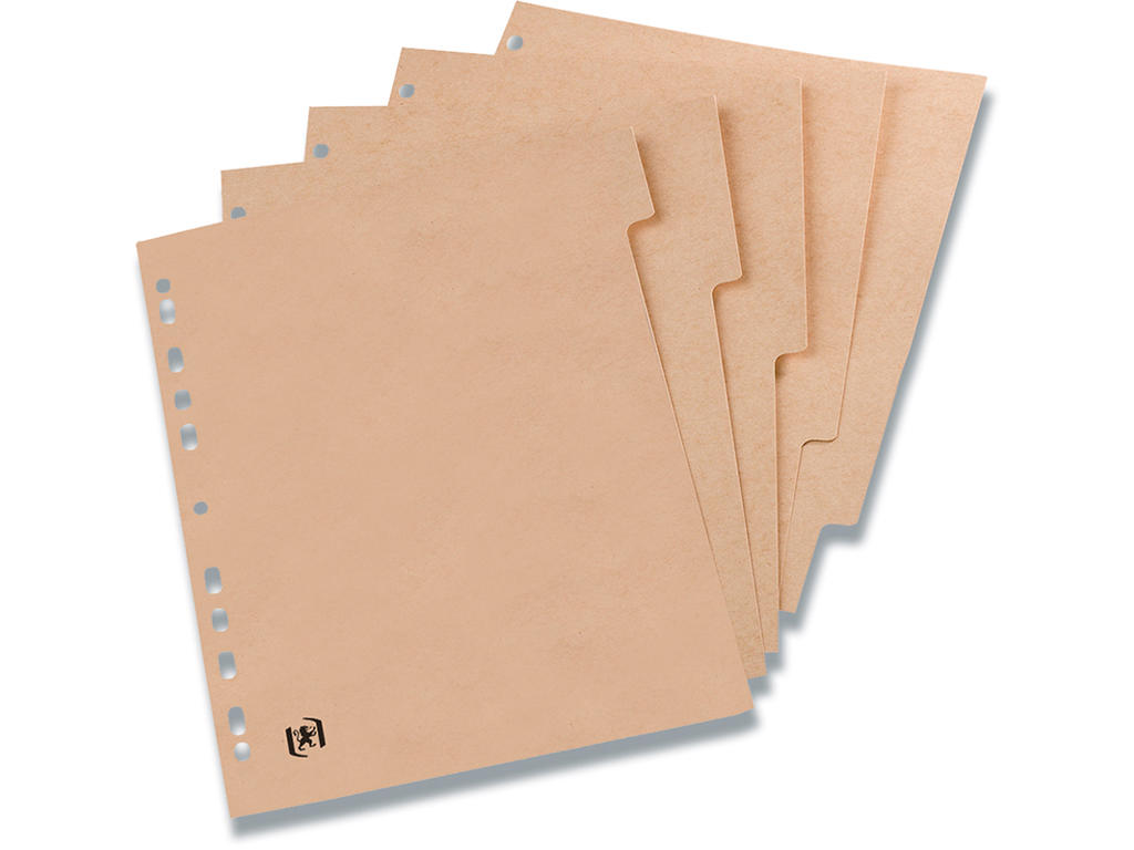 Faneblade, A4, 5-delt, Natur, Oxford Touareg 