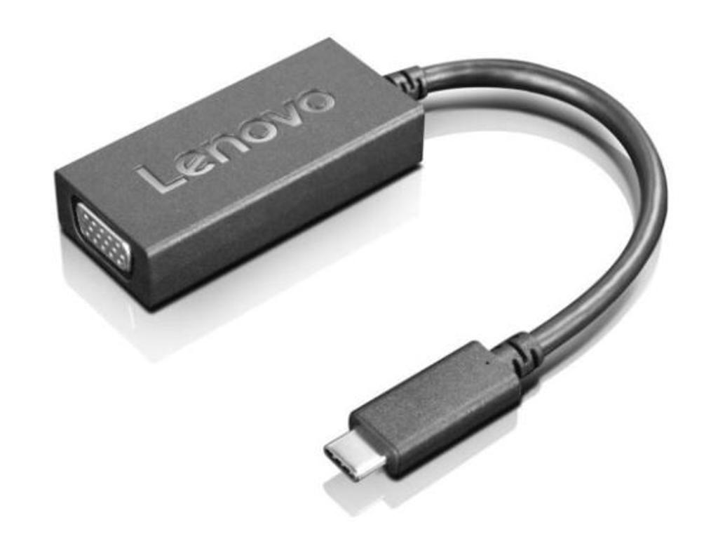 Lenovo USB-C to VGA USB grafisk adapter 1920 x 1200 pixel Sort