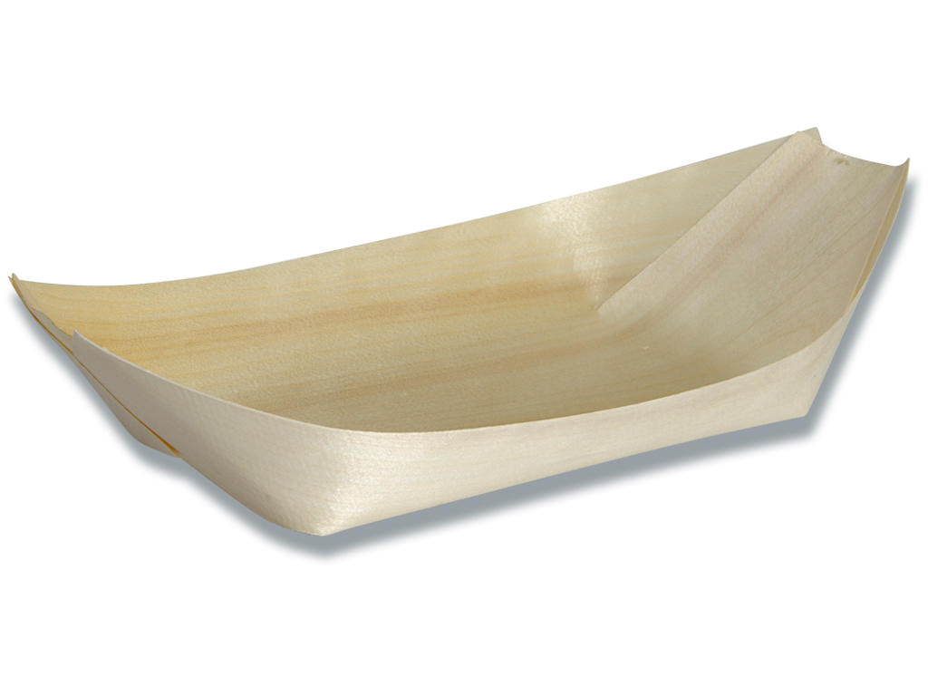 Træbåd, Træ, 22x12x2 cm, 100 stk, Gastro 