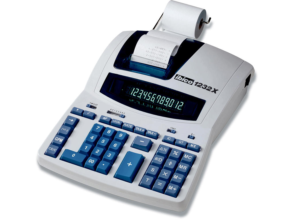 Regnemaskine, Med strimmel, 12 cifre, Ibico Professionel 1232X