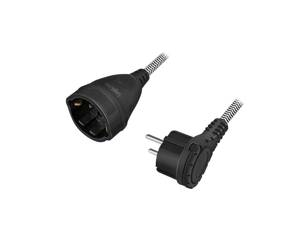 LogiLink LPS104 el-ledning Sort, Hvid 3 m Strømstik type F