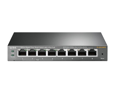 TP-Link TL-SG108PE Administreret L2 Gigabit Ethernet (10/100/1000) Strøm over Ethernet (PoE) Sort