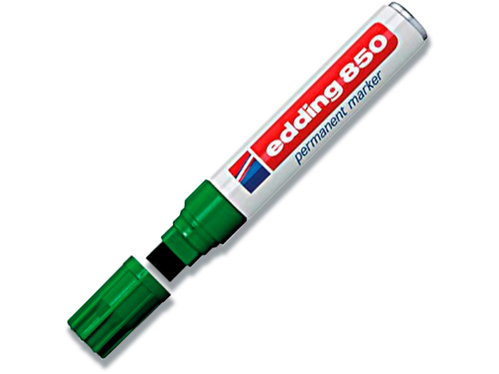 Marker, Kantet spids, 5-15 mm, Grøn, Edding 850