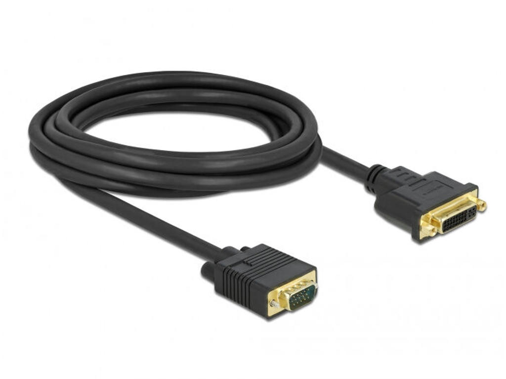 DeLOCK 86758 videokabel adapter 3 m DVI-A VGA (D-Sub) Sort