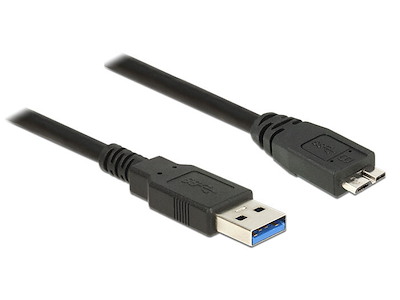 DeLOCK 85075 USB-kabel USB 3.2 Gen 1 (3.1 Gen 1) 3 m USB A Micro-USB B 5 Gbit/sek. Sort