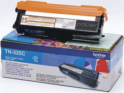 Toner, TN325C, Cyan-blå, 3.500 sider, Brother 