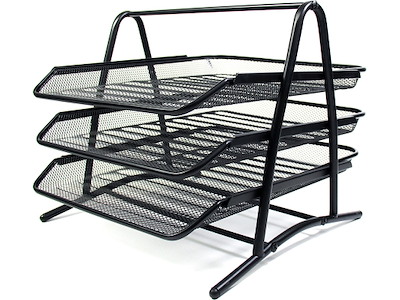 Brevbakkesæt, Med 3 bakker, A4, Sort, BNT Office 