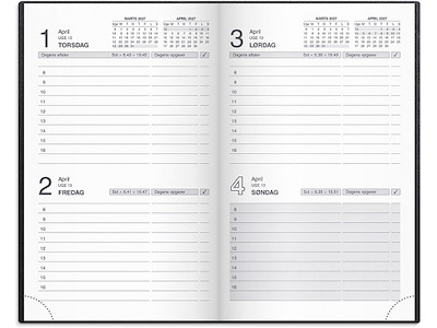 Kalender, 2027, Notering, 2 dage pr. side, Sort, Mayland