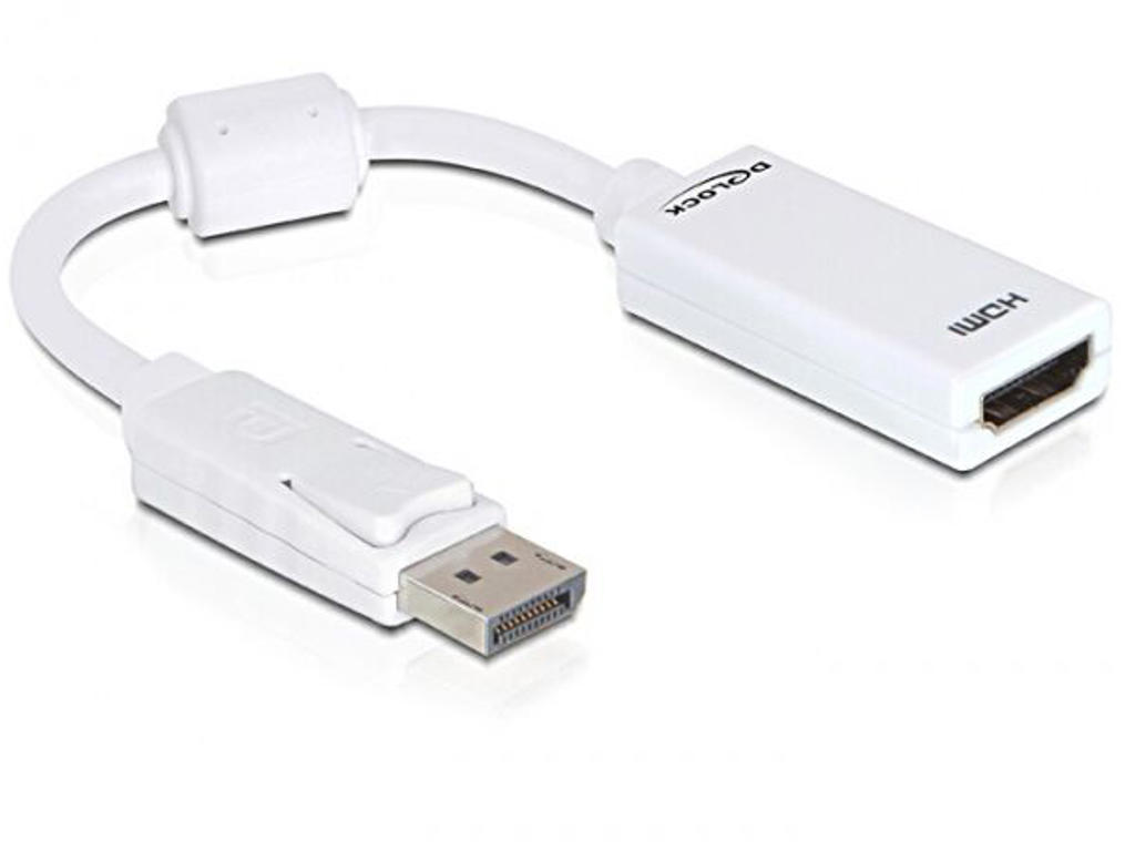 DeLOCK 61767 videokabel adapter 0,125 m DisplayPort HDMI Type A (Standard) Hvid